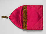 Mirror Case Depicting the Meeting of Nasir al-Din Mirza and Tsar Nicholas I in Erivan and Satin Pouch, Muhammad Isma'il Isfahani (Iranian, 1814–1892), a) Pasteboard, opaque color, watercolor, gold under a lacquer varnish
b) Satin pouch with metal wrapped embroidery