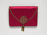 Mirror Case Depicting the Meeting of Nasir al-Din Mirza and Tsar Nicholas I in Erivan and Satin Pouch, Muhammad Isma'il Isfahani (Iranian, 1814–1892), a) Pasteboard, opaque color, watercolor, gold under a lacquer varnish
b) Satin pouch with metal wrapped embroidery