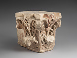 Capital with Acanthus Leaves, Limestone; carved in relief