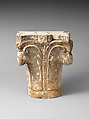 Capital, Limestone; carved in relief