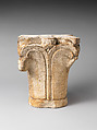 Capital, Limestone; carved in relief