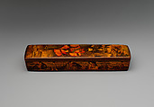 Penbox with Portrait of Nasir al-Din Shah Qajar, Papier-mache; painted and varnished