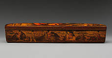 Penbox with Portrait of Nasir al-Din Shah Qajar, Papier-mache; painted and varnished