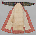 Woman's Entari Robe, Silk, cotton, and metal wrapped thread; satin weave, ikat; plain weave, printed; braided
