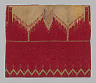 Abaya Cloak, Silk, cotton, and metal wrapped thread; slit-tapestry weave; plain weave; moiré; satin weave; embroidered