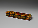 Penbox with Portrait of Muhammad Shah Qajar, Papier-mache; painted and varnished