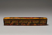 Penbox with Portrait of Muhammad Shah Qajar, Papier-mache; painted and varnished