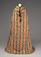 Woman's Cape, Silk, cotton, wool, metal wrapped thread, metal, and paper; satin weave; plain weave; braided; felt