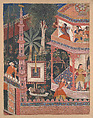 "Mihrdukht Aims her Arrow at the Ring," Folio from the Hamzanama (The Adventures of Hamza), Basawan  Indian, Opaque color and gold on cotton cloth