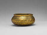 Bowl, Brass; originally inlaid with silver