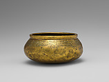 Bowl, Brass; originally inlaid with silver