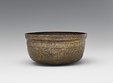 Bowl, Brass; inlaid with silver