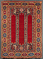 Carpet with Double-Ended Triple Niche, Wool (warp, weft and pile); symmetrically knotted pile