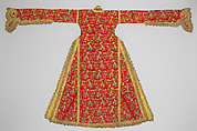 Uçetek Entari or Three-Skirt Robe, Woolen twill, padded with woolen fibers, embroidered with silk, metal thread, and metallic sequins