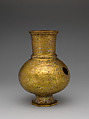 Ewer, Brass; engraved and inlaid with silver