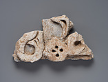 Stucco Fragment, Stucco (mortar); carved, painted