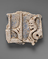 Stucco Fragment, Stucco (mortar); carved, painted