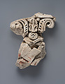 Stucco Fragment, Stucco; carved, painted.
