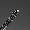 Banded Agate and Gem-Set Fly-Whisk, Handle: Banded agate, carnelian and sard, rubies, pearl
Tail: Yak hair