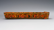 Lacquer Pen Box with Royal Audience Scenes, Sani&#39; Humayun (Iranian), Papier-maché; painted, gilded, and varnished
