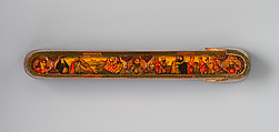 Lacquer Pen Box with Royal Audience Scenes, Sani&#39; Humayun (Iranian), Papier-maché; painted, gilded, and varnished