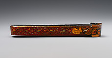 Pen Box Depicting Shaykh San'an and the Christian Maiden, attributed to Muhammad Isma&#39;il Isfahani (Iranian, 1814–1892), Papier-maché; painted, gilded, and varnished