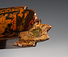 Pen Box Depicting Shaykh San'an and the Christian Maiden, attributed to Muhammad Isma&#39;il Isfahani (Iranian, 1814–1892), Papier-maché; painted, gilded, and varnished