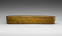 Pen Box with Marbled Design, Rajab &#39;Ali, Papier-maché; painted, gilded, and varnished