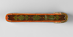 Pen Box with Marbled Design, Rajab &#39;Ali, Papier-maché; painted, gilded, and varnished