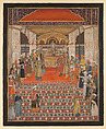 Durbar of Emperor Akbar Shah II, Opaque color and gold on paper