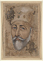 Portrait of Bahadur Shah Zafar, the Last Mughal Emperor, Gouache and watercolor on paper