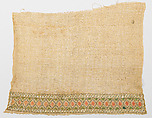 Towel, Silk, silver thread, linen