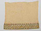 Towel, Linen; embroidered in tinsel, silk, and silver-gilt thread
