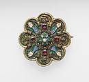 Brooch, Silver; gilded and enamelled