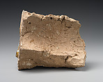 Tile Fragment, Stonepaste; overglazed and luster-painted