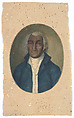 Anglo-Indian man in a European frock coat and vest, set in an oval frame, Ink and watercolor on paper