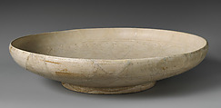 White Bowl with a Blue Peacock, Stonepaste; incised and in-glaze painted under transparent glaze