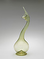 Swan-Neck Bottle (Ashkdan), Glass; mold blown, applied; tooled on the pontil