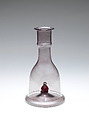 Water Pipe Base, Glass; free blown with applied decoration, tooled on the pontil