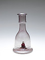 Water Pipe Base, Glass; free blown with applied decoration, tooled on the pontil