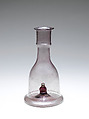 Water Pipe Base, Glass; free blown with applied decoration, tooled on the pontil