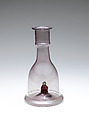 Water Pipe Base, Glass; free blown with applied decoration, tooled on the pontil