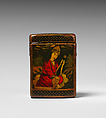 Qajar Lacquer Game Box with Thirty Four Bone Playing Cards, Box: Papier-mache; painted and varnishedCards: Bone with opaque watercolor
