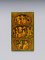 Mirror Case Depicting Crucifixion Scene, Muhammad Isma'il Isfahani (Iranian, 1814–1892), Pasteboard, papier-maché; opaque watercolor, gilded, and lacquered