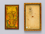 Mirror Case Depicting Crucifixion Scene, Muhammad Isma'il Isfahani (Iranian, 1814–1892), Pasteboard, papier-maché; opaque watercolor, gilded, and lacquered