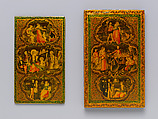 Mirror Case Depicting Crucifixion Scene, Muhammad Isma'il Isfahani (Iranian, 1814–1892), Pasteboard, papier-maché; opaque watercolor, gilded, and lacquered