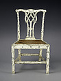 Chair (One of Set of Four), Fruitwood, ivory, and cane