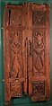 Pair of Doors Carved in the 'Beveled Style', Wood (teak); carved