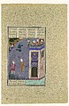 "Rudaba Makes a Ladder of Her Tresses", Folio 72v from the Shahnama (Book of Kings) of Shah Tahmasp, Abu&#39;l Qasim Firdausi (Iranian, Paj ca. 940/41–1020 Tus), Opaque watercolor, ink, silver, and gold on paper