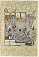 "Firdausi's Parable of the Ship of Shi'ism", Folio 18v from the Shahnama (Book of Kings) of Shah Tahmasp, Abu&#39;l Qasim Firdausi (Iranian, Paj ca. 940/41–1020 Tus), Opaque watercolor, ink, silver, and gold on paper